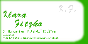 klara fitzko business card